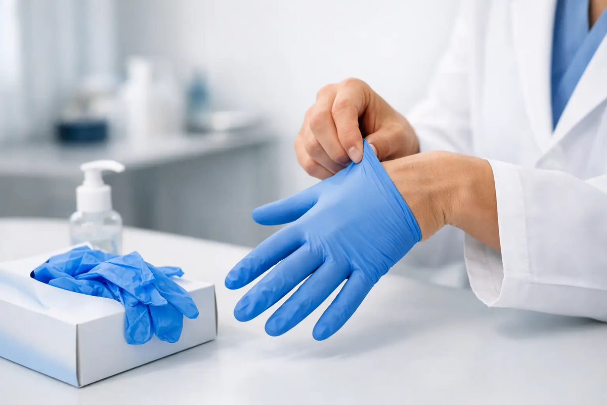 Einweghandschuhe hygienisch anziehen: Anleitung