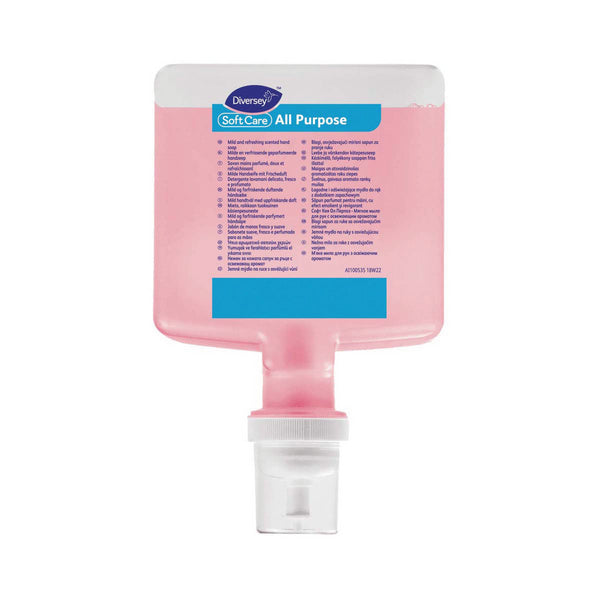 Soft Care All Purpose Flüssigseife – Blumenduft, rosa, pH: 7, 1,3 Liter, gebrauchsfertig (4 Stück)