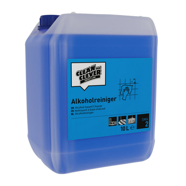 CLEAN and CLEVER Alkoholreiniger SMA 2 – blau, flüssig, pH: 10,5, alkoholhaltig, 10 Liter, Konzentrat (1 Bidon)