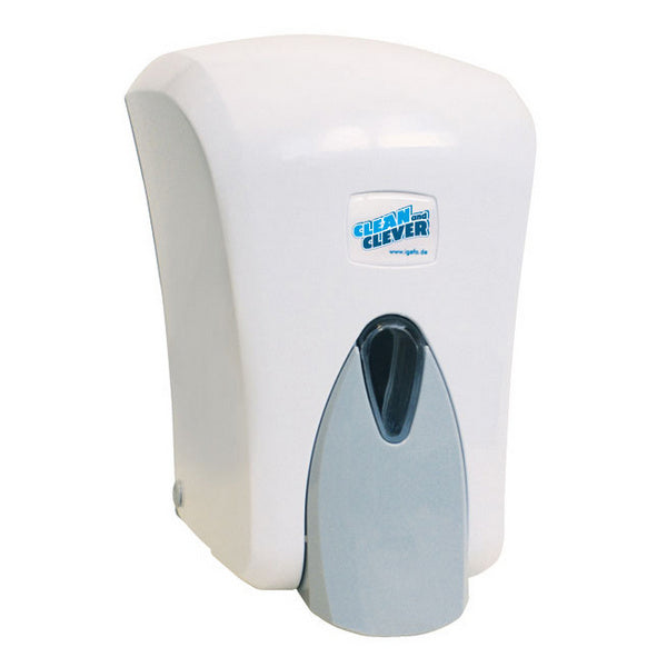 CLEAN and CLEVER Seifenspender SMA 402 – Kunststoff, crème weiss, 155 × 225 × 125 mm, abschliessbar, 1 Liter (1 Stück)