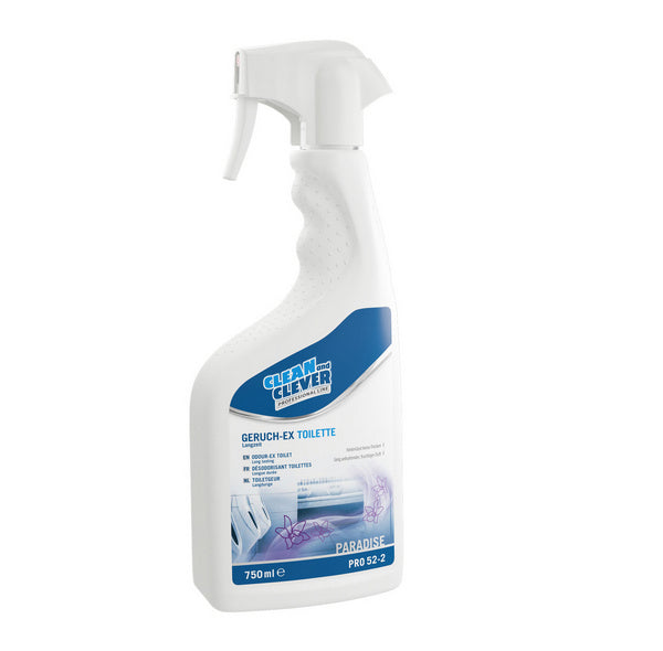 CLEAN and CLEVER Lufterfrischer Paradise PRO 52-2 – gegen Toilettengerüche, 0,75 Liter (12 Flaschen)