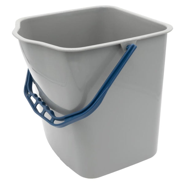 CLEAN and CLEVER Eimer – 17 L, 31 × 31 × 27 cm, grau mit blauem Bügel (1 Stück)