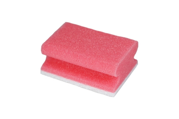 CLEAN and CLEVER Pflegeschwamm klein – 9,5 × 7,0 × 4,8 cm, rot/ weiss (10 Stück)