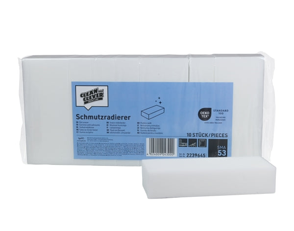CLEAN and CLEVER Fleckenradierer SMA 53 – 13,8 × 5,3 × 2,9 cm, weiss (40 Stück (4 x 10))