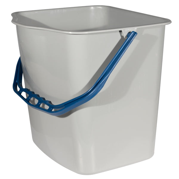 CLEAN and CLEVER Eimer – 17 L, 30 × 30 × 29 cm, grau mit blauem Henkel (1 Stück)