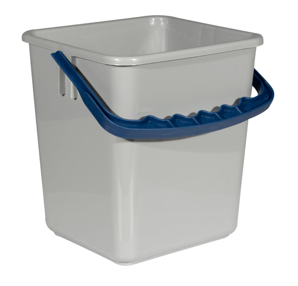 CLEAN and CLEVER Eimer – 4 L, 21 × 21 × 21 cm, grau mit blauem Henkel (1 Stück)