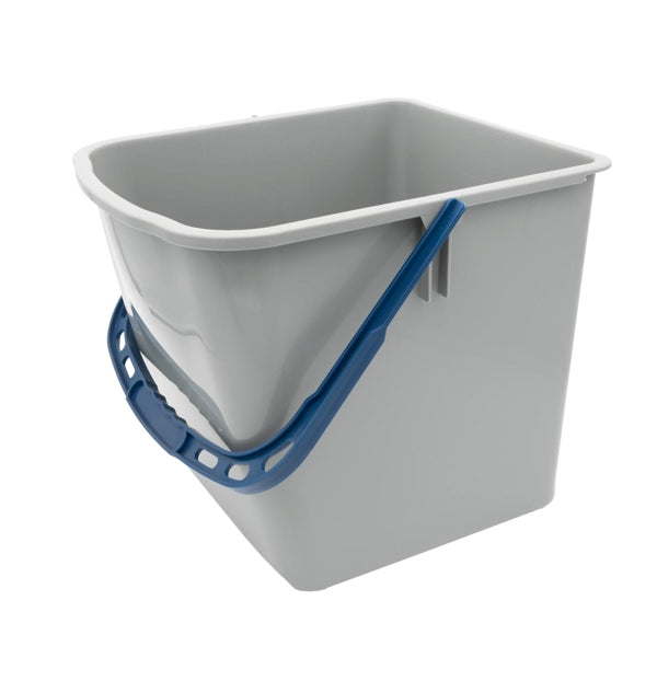CLEAN and CLEVER Eimer – 27 L, 37 × 37 × 44 cm, grau mit blauem Bügel (1 Stück)