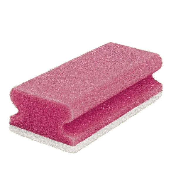 CLEAN and CLEVER Pflegeschwamm gross – 15,3 × 6,9 × 4,2 cm, rot/ weiss (10 Stück)